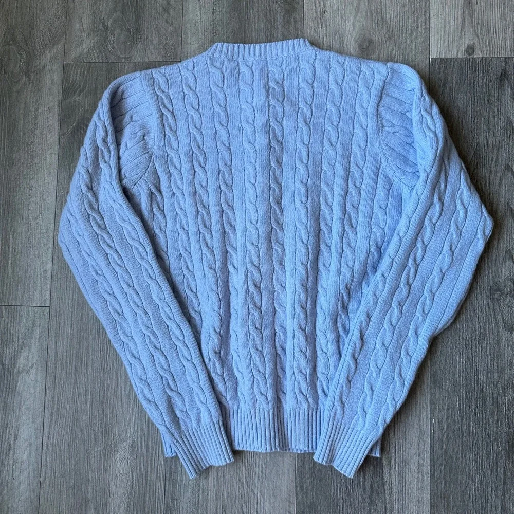 Brandy Melville Light Blue Cable Knit Cardigan Button Front xs